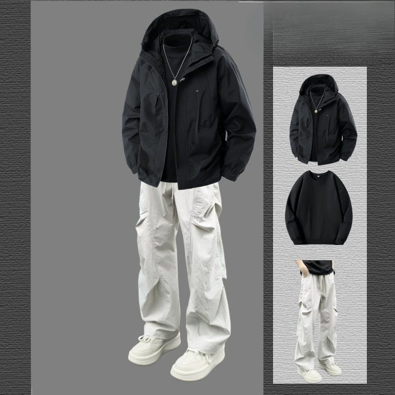 Outdoor Sports Outfit - Men's Autumn Winter Fleece-Lined Thickened Warm