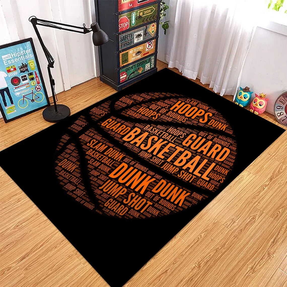 Outdoor Sport Area - Sport Non-slip Ball Carpet Basketball Print