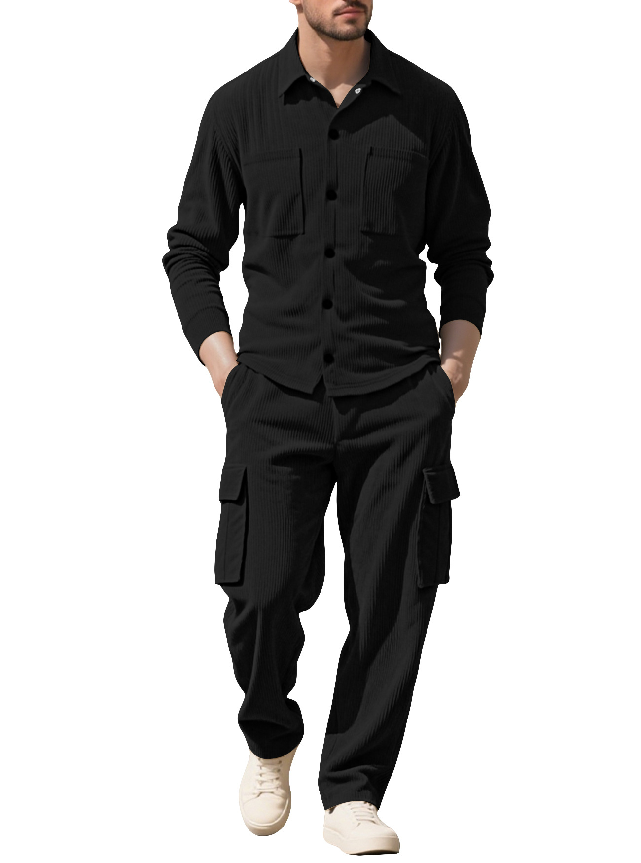 Men's Tracksuit Corduroy Workw - Outdoor Sports Outfit recension och pris