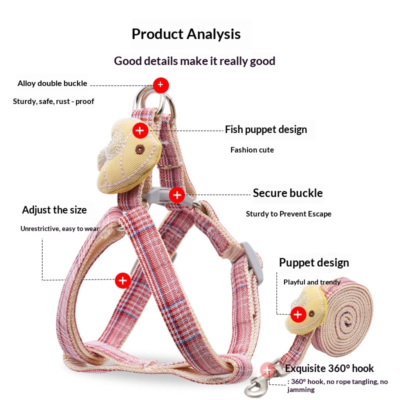 Small Dog Harness and Leash Se - Headcollar Rope Set recension och pris