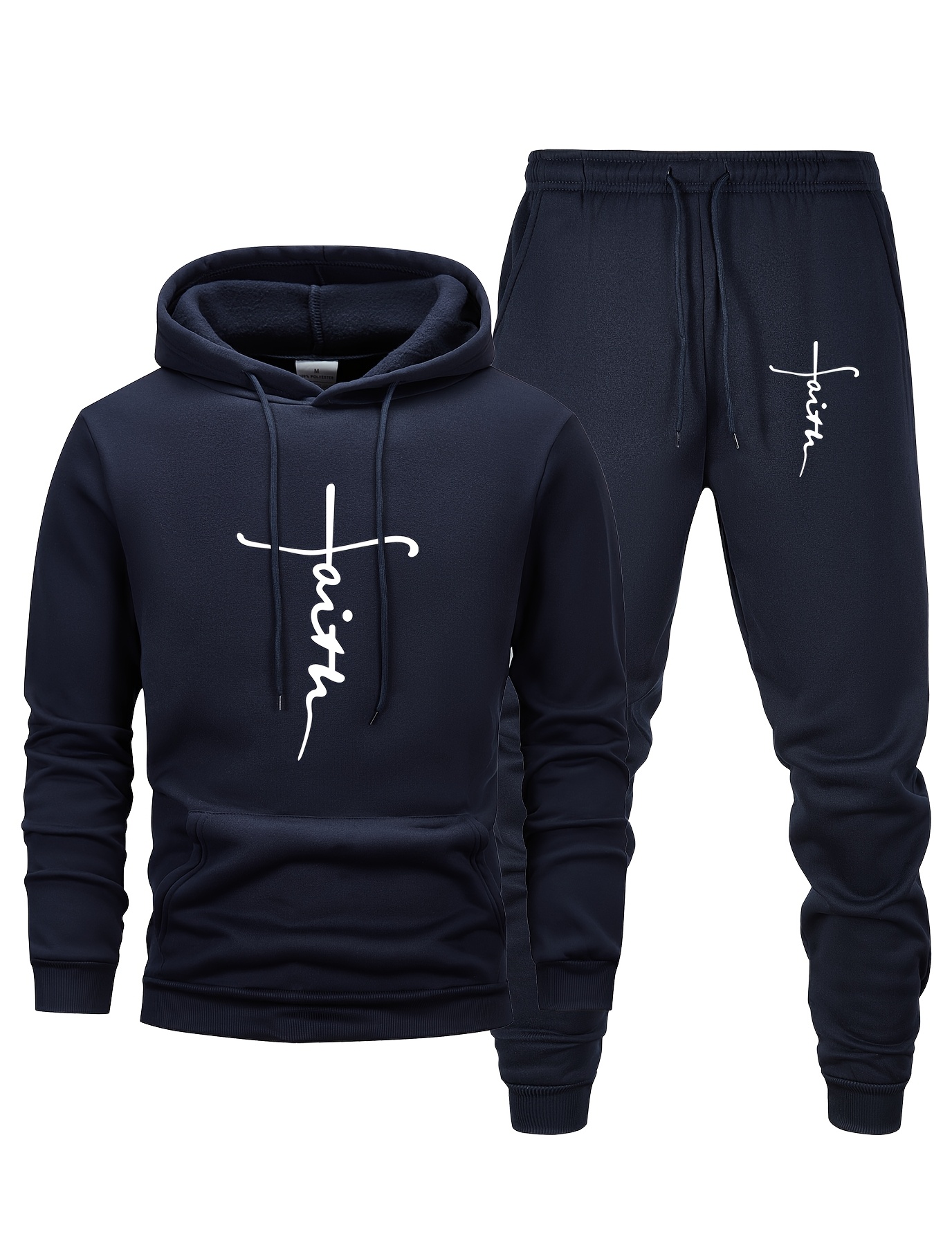 Men Faith Print 2‑Piece Tracks - Outdoor Sports Outfit recension och pris