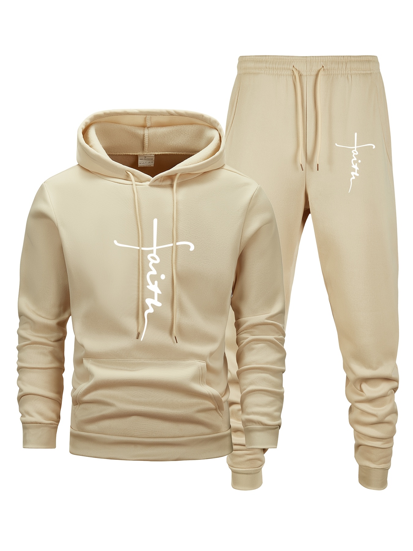 Men Faith Print 2‑Piece Tracks - Outdoor Sports Outfit recension och pris